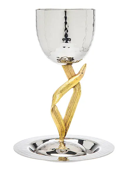 glam style Crumpled Leaf Kiddush Cup