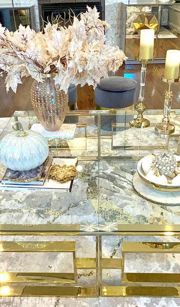 glam style Crystal Vase With Gold Rim