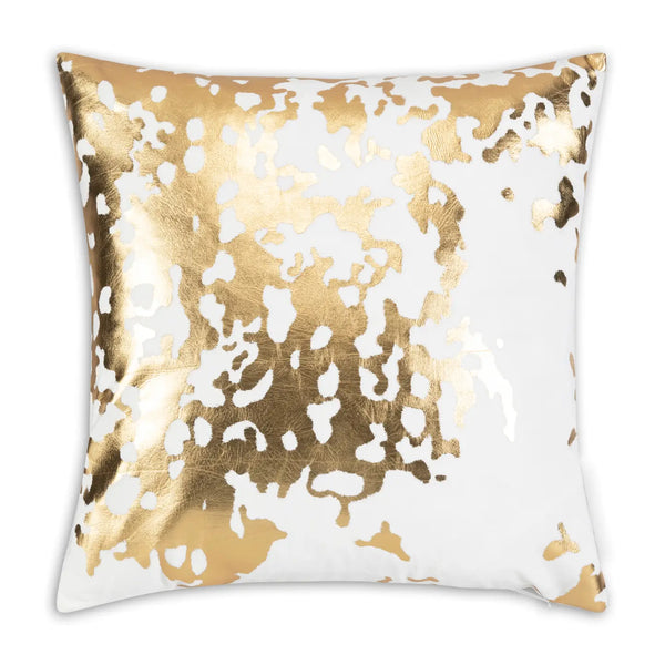 glam style Elise Ivory Gold Abstract Pillow