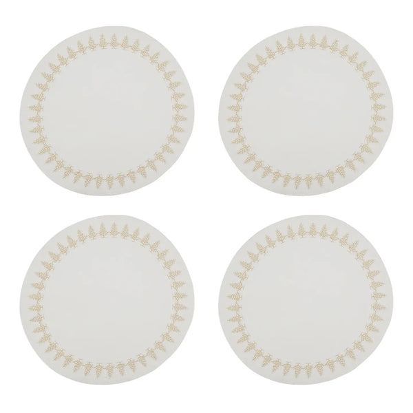 Glam Style Embroidered Christmas Trees Placemat