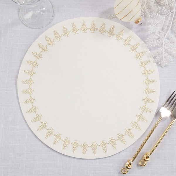 glam style Embroidered Christmas Trees Placemat