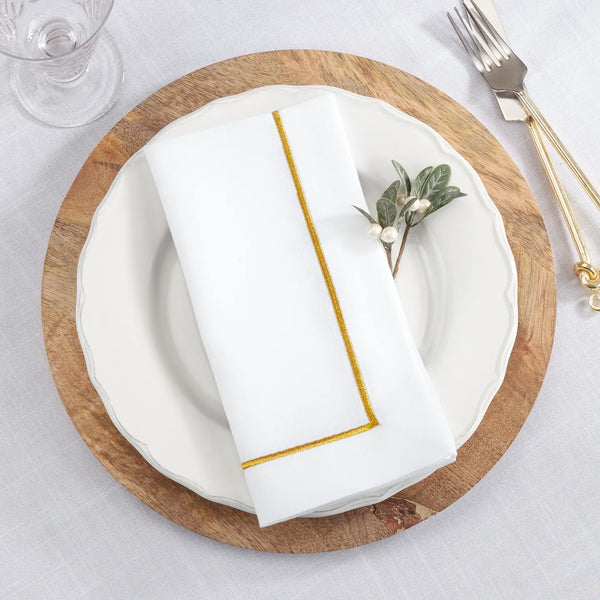 Glam Style Embroidered Line Design Napkin