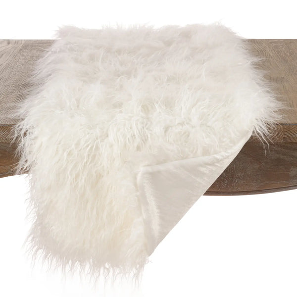 Glam Style Faux Mongolian Fur Runner