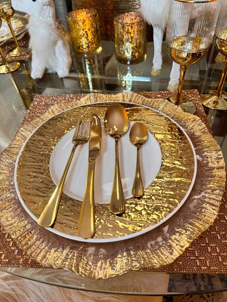 glam style Gold Flatware set of 16