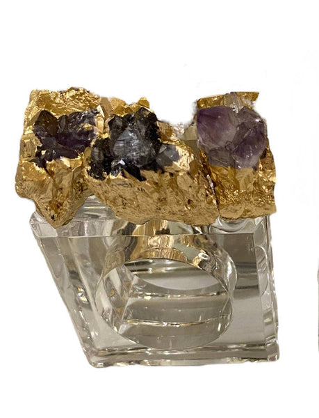 glam style Gold Geode Acrylic Napkin Ring