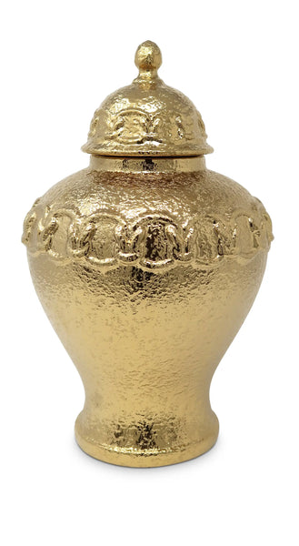 Glam Style Gold Ginger Jar With Gold Chain Detail