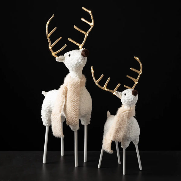 Glam Style Gold LED Antlers Reindeer (set Of 2)