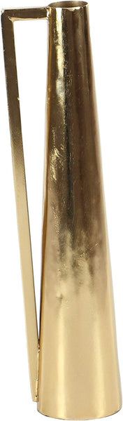 Glam Style Gold Metal Slim Vase With Handles