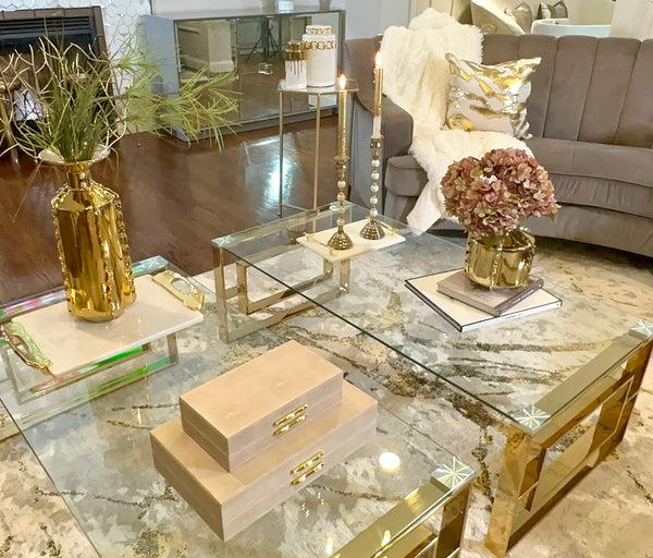 Glam Style Gold Metallic Vase