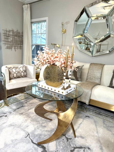 Glam Style Gold Round Vase