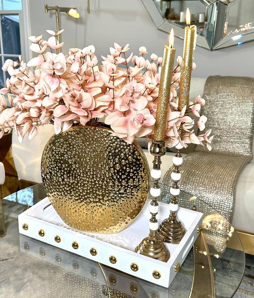 glam style Gold Round Vase