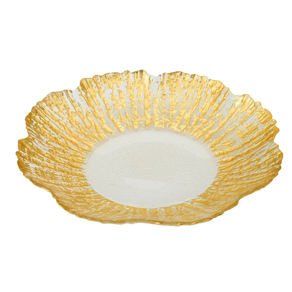 glam style Gold Scalloped Flower Shaped Platter