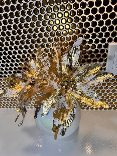 Glam Style Gold Velvet Floral Pick 10"