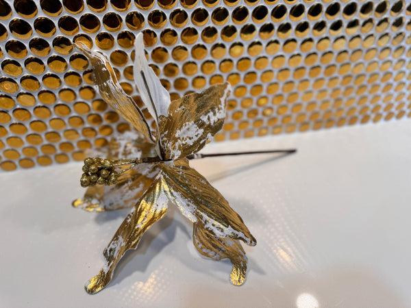 glam style Gold Velvet Floral Pick 10"