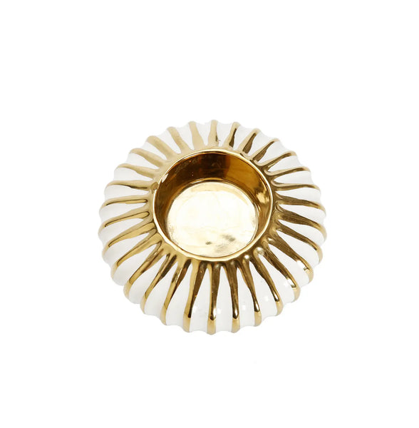 Glam Style Gold/White Tea Light Holder