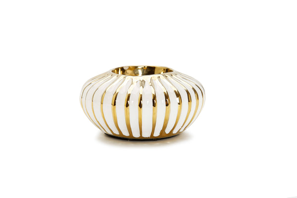 glam style Gold/White Tea Light Holder