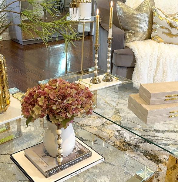 Glam Style Harper Glass Charger With Gold Rim