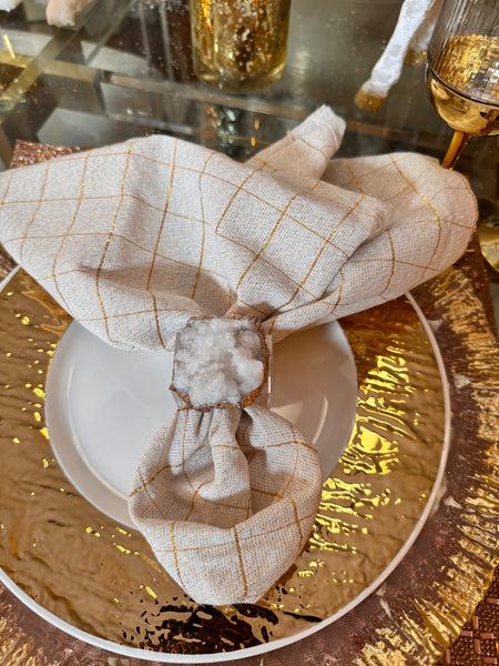 Glam Style Holiday Gold Square Napkin Cloth