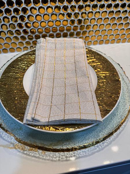 Glam Style Holiday Gold Square Napkin Cloth