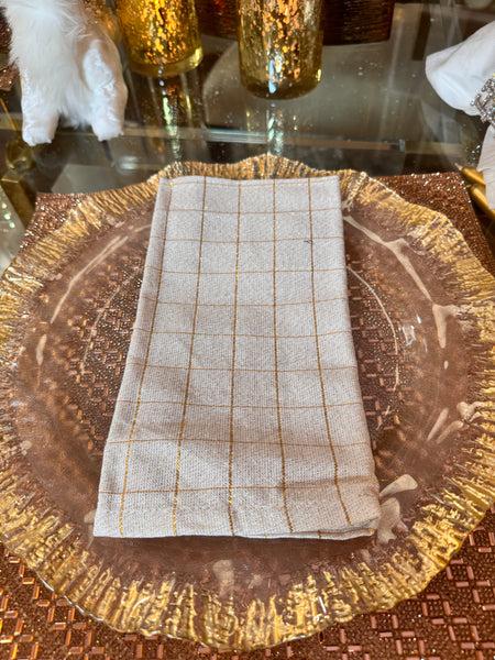 glam style Holiday Gold Square Napkin Cloth
