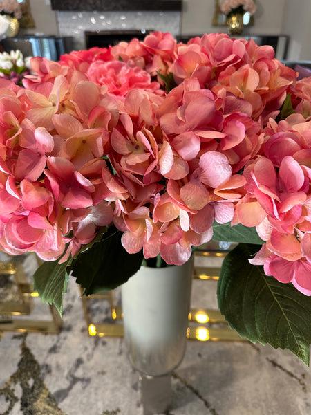 glam style Hot Pink Hydrangea Stem Flower