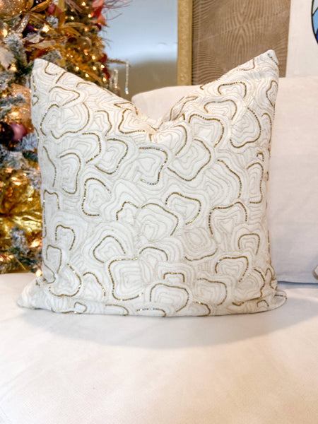 glam style Ivory Velvet Pillow Cover 20"x20"