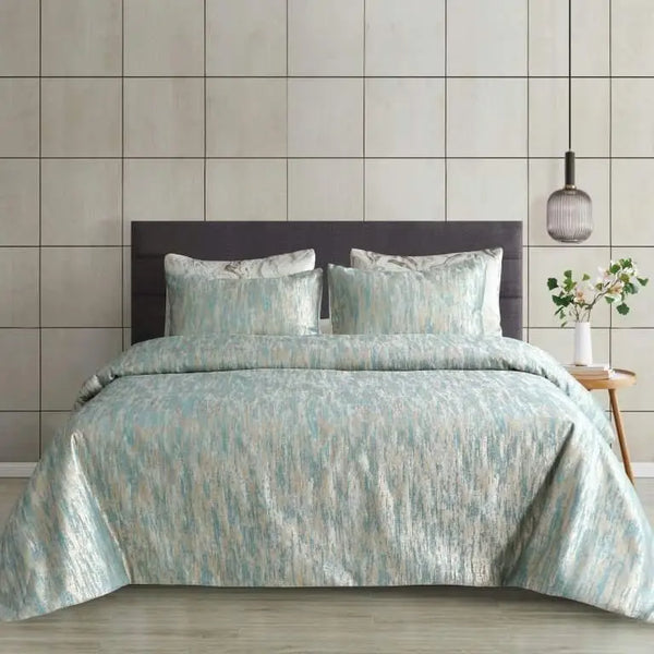 glam style Jade Teal Gold Duvet