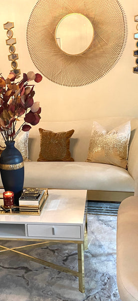 Glam Style Joie De Vivre Pillow 22" - Gold