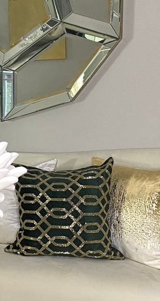 Glam Style Joie De Vivre Pillow 22" - Gold