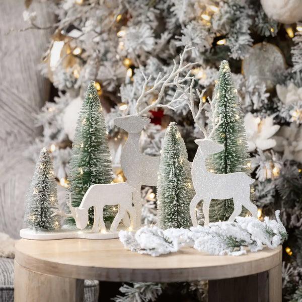 Glam Style Led Bottlebrush Trees And Deer