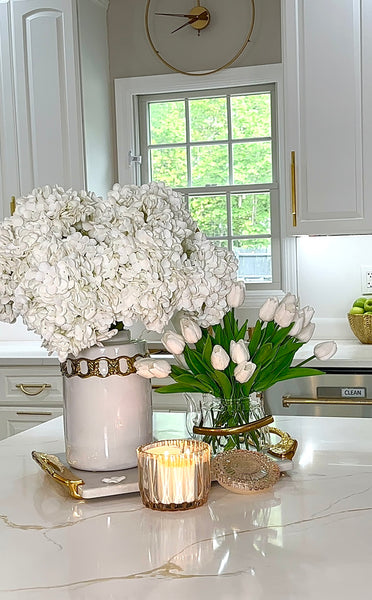 glam style Lush White Hydrangea