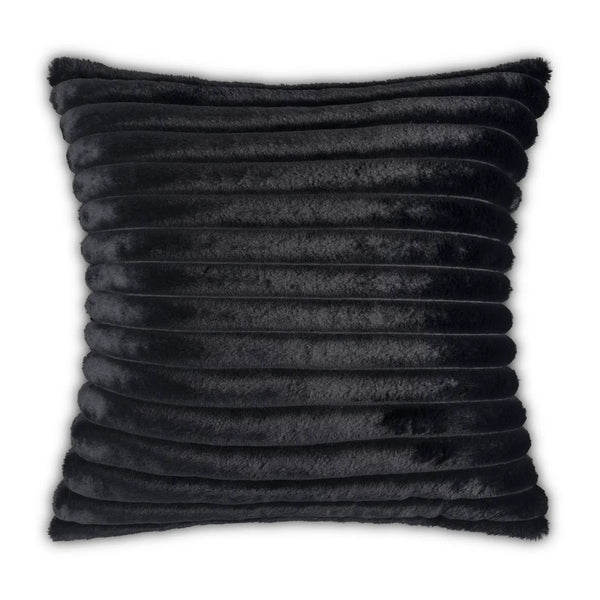 glam style Lux Black Fur Pillow