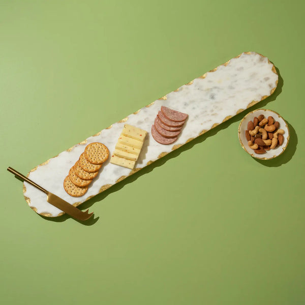glam style Marble Oval Tray w/Gold Trim