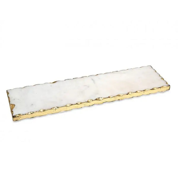 glam style Marble Rectangular Tray Gold Edge
