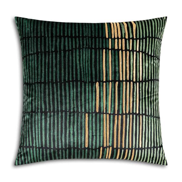 glam style Mona Geometric Green Gold Pillow