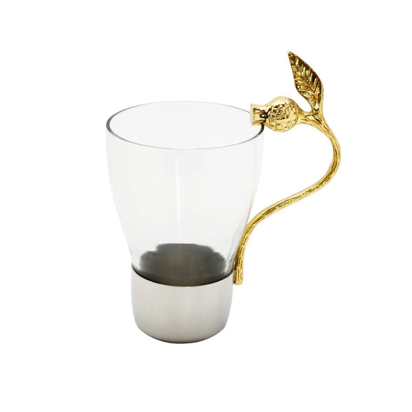 Glam Style Mug With Pomegranate Handle 14 Oz