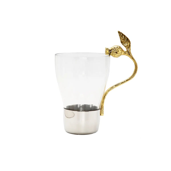 glam style Mug with Pomegranate Handle 14 oz