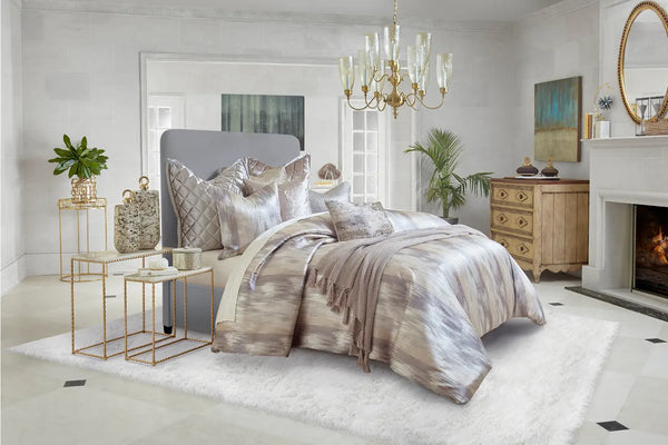 glam style Opal Grey and Gold Duvet Set