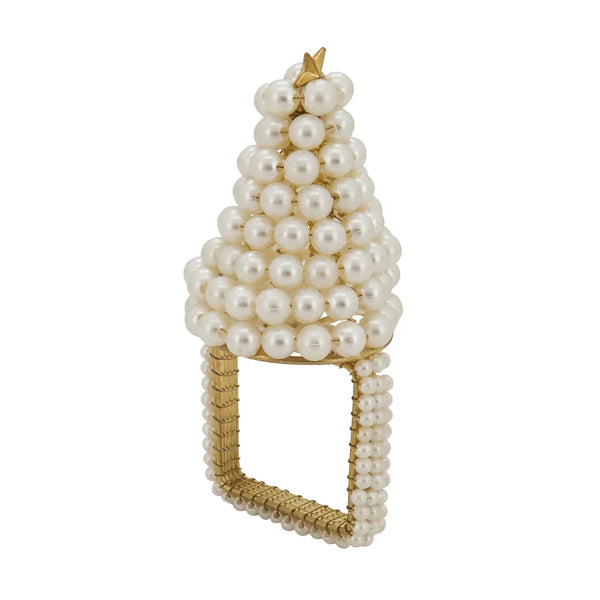 glam style Pearl Christmas Tree Napkin Ring