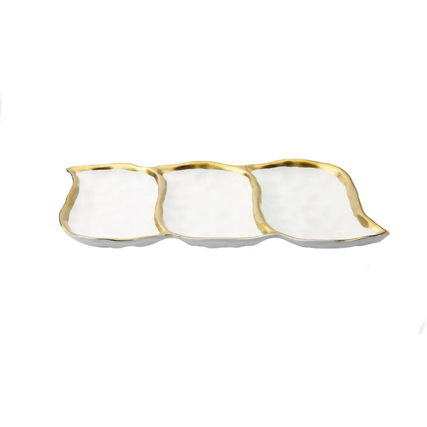 glam style Porcelain White Relish Dish
