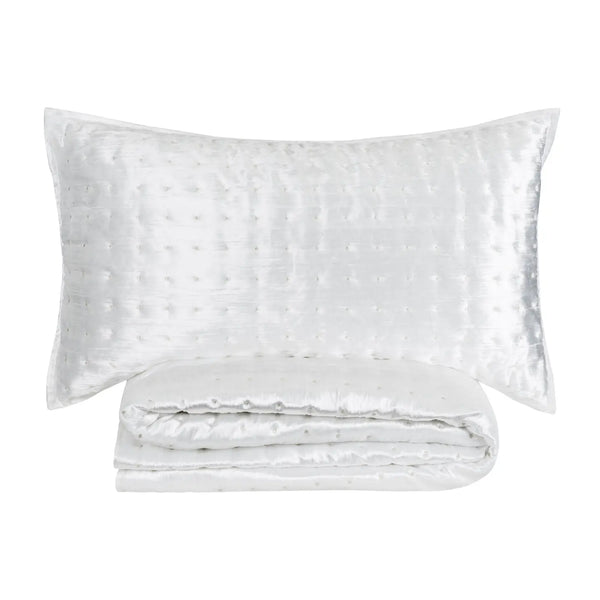 Glam Style Prato Ivory Quilt Set