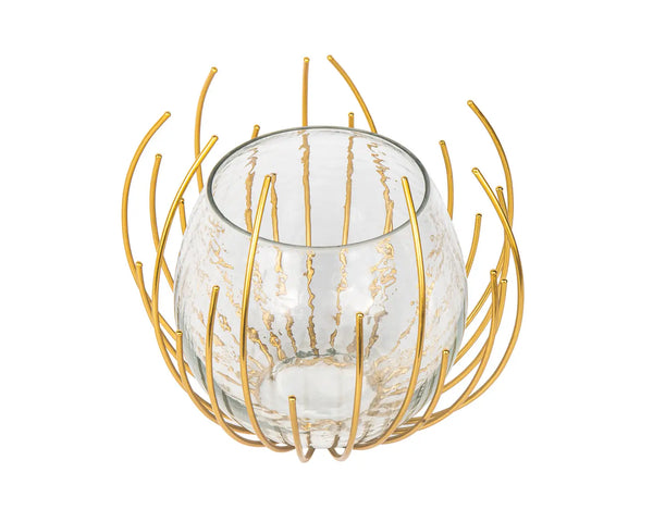 Glam Style Radial Glass Votive/Rose Bowl