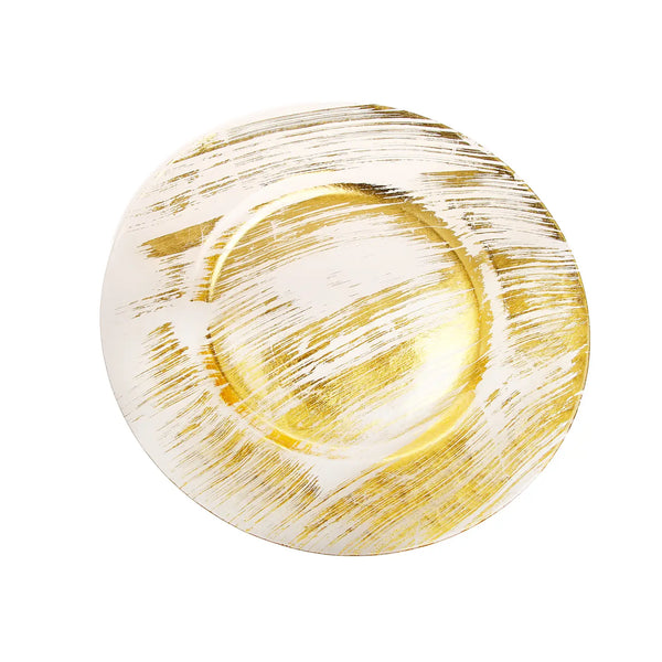 glam style Set of 4 Gold Brushed Glass Charger