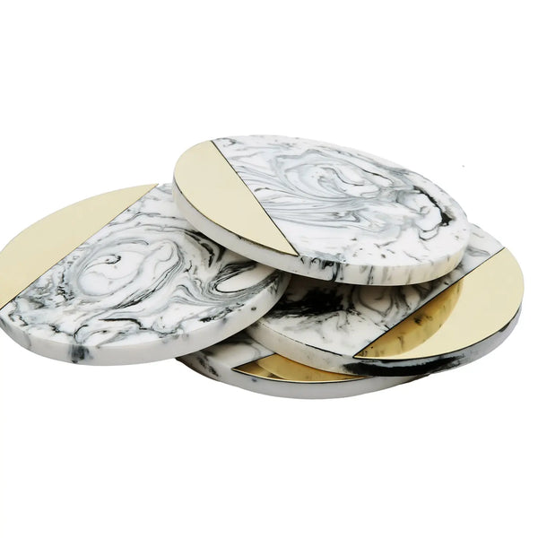 glam style Set of 4 Marble Shaded Wine Coasters