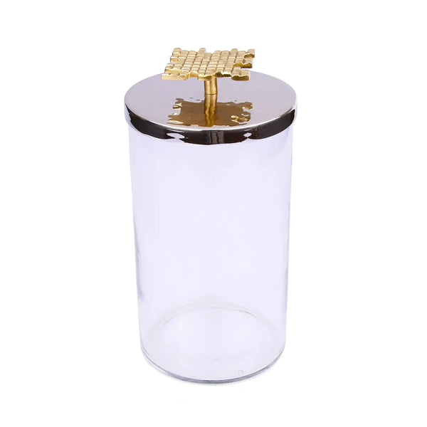 glam style Small Canister With Lid - Gold/ Nickel