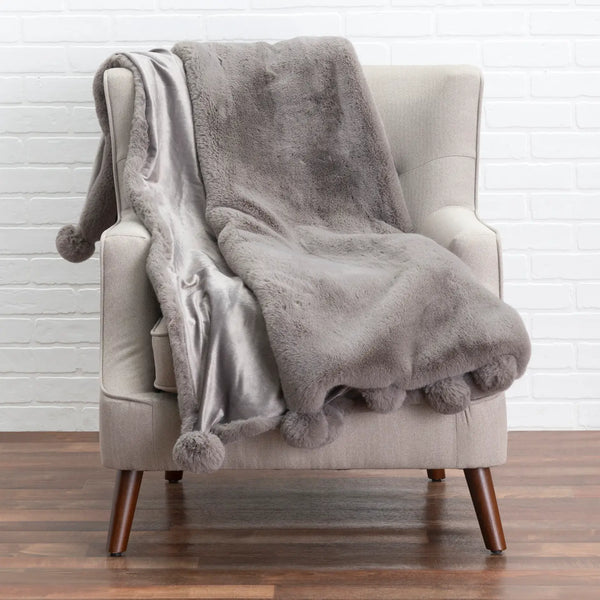 glam style Snow Grey Throw