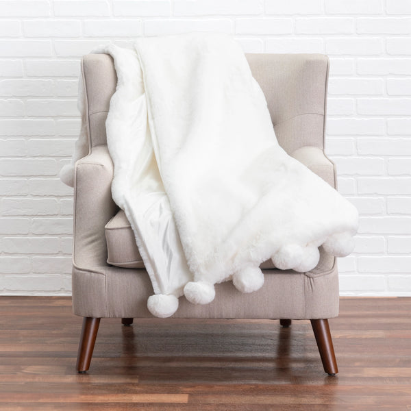 Glam Style Snow Ivory Throw