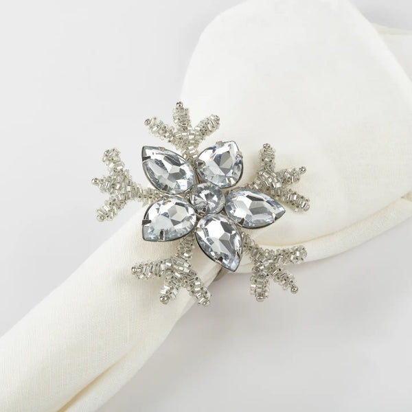 Glam Style Snowflake Design Napkin Ring