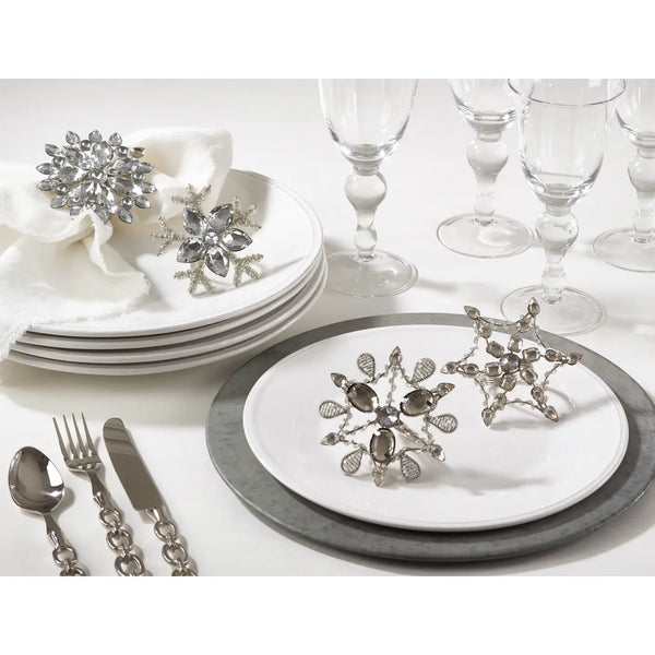 glam style Snowflake Design Napkin Ring