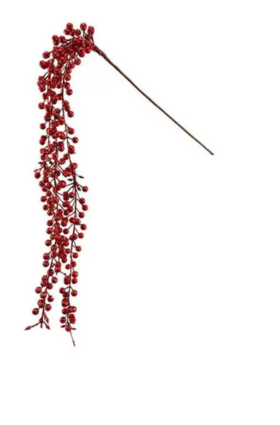 Glam Style White Dripping Berry Stem 42 Inches